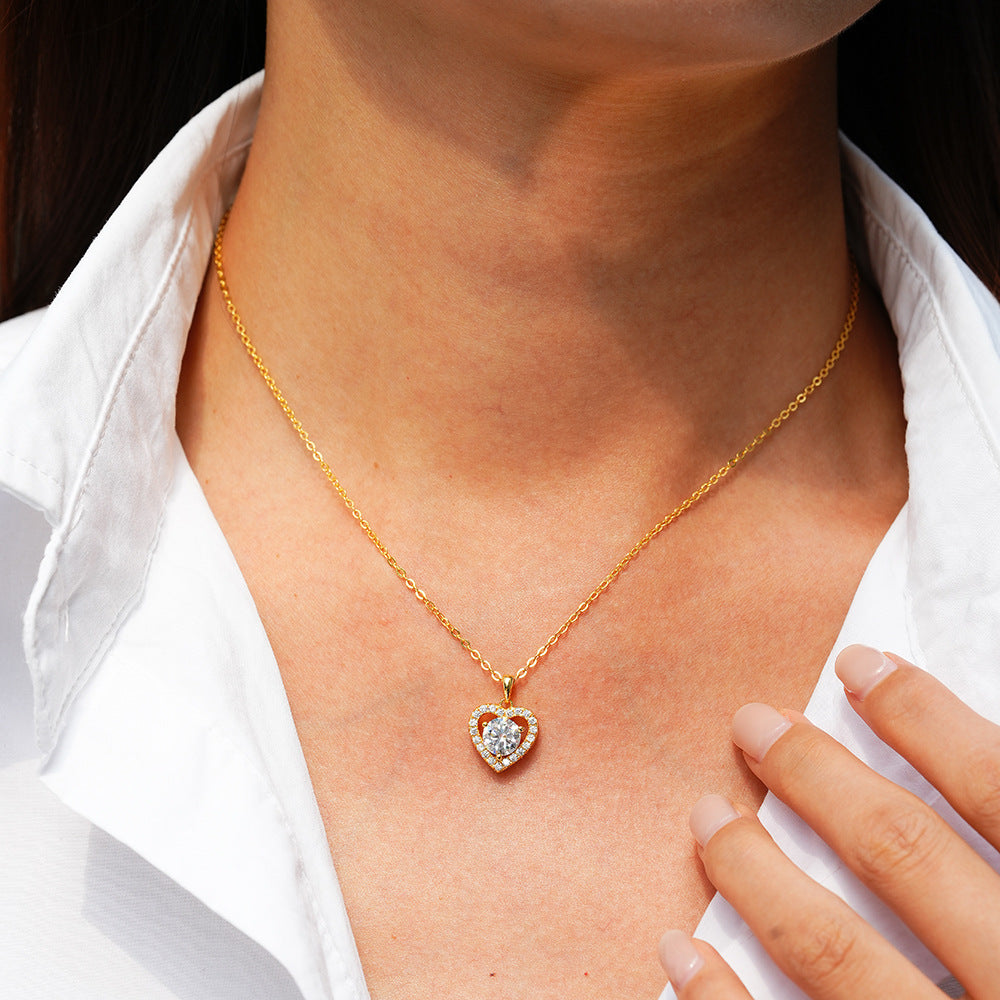 Heart Clavicle Chain Moissanite