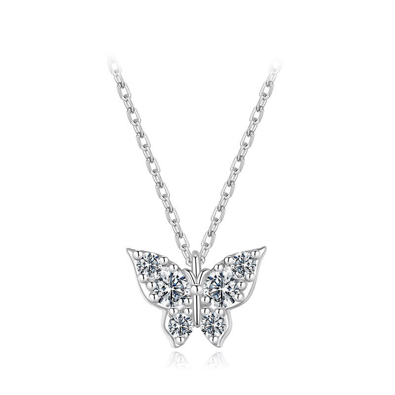 Butterfly Moissanite Necklace Clavicle Chain