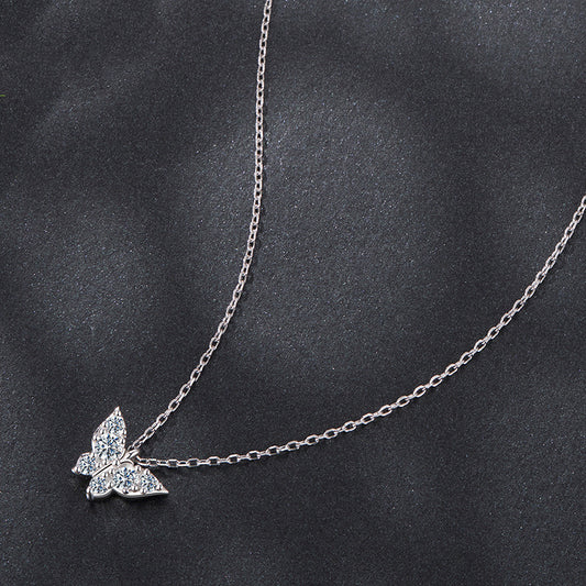Butterfly Moissanite Necklace Clavicle Chain