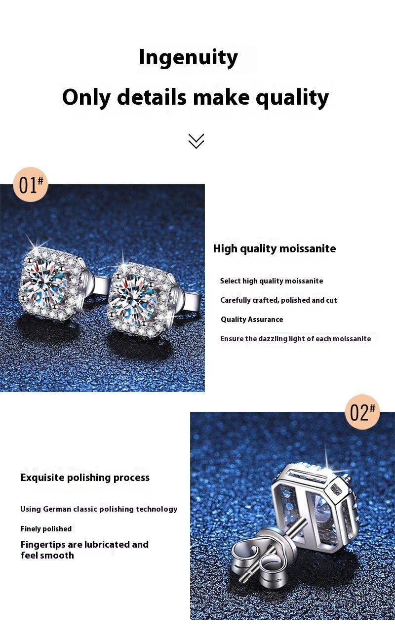 Moissanite Sterling Silver Earrings