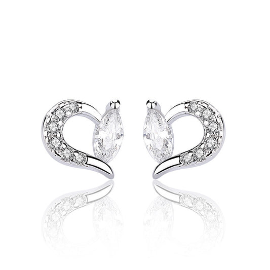 Heart Zircon Stud Earrings