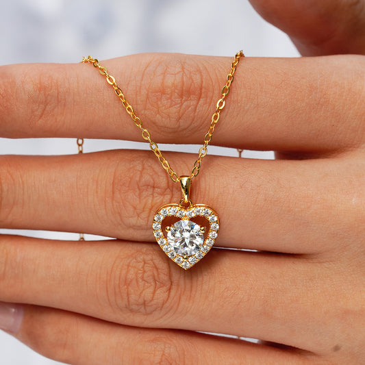 Heart Clavicle Chain  Moissanite