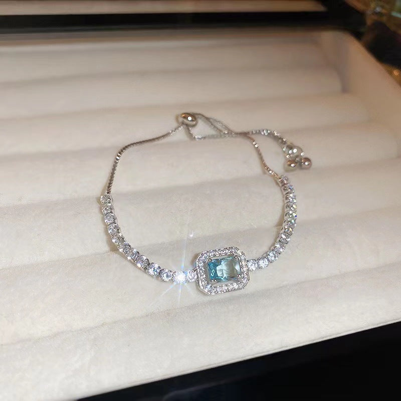 VALORE Cheap Jewelry Silver Bracelet with Blue Gem