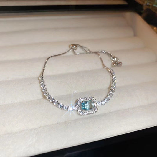 VALORE Cheap Jewelry Silver Bracelet with Blue Gem