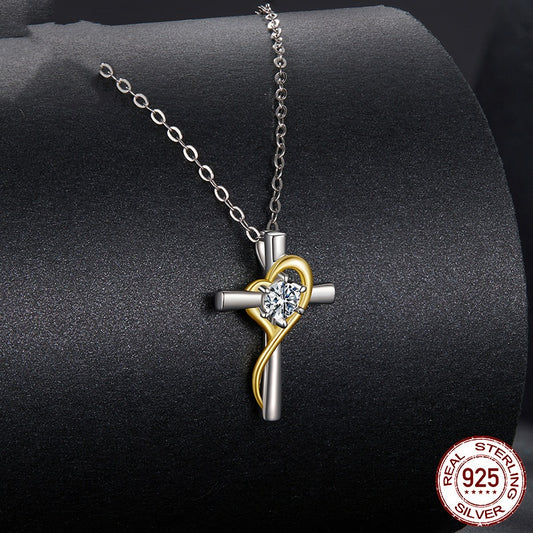 Moissanite Love Cross Necklace