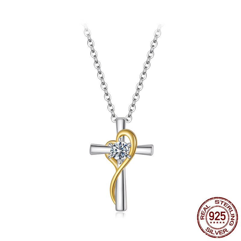 Moissanite Love Cross Necklace